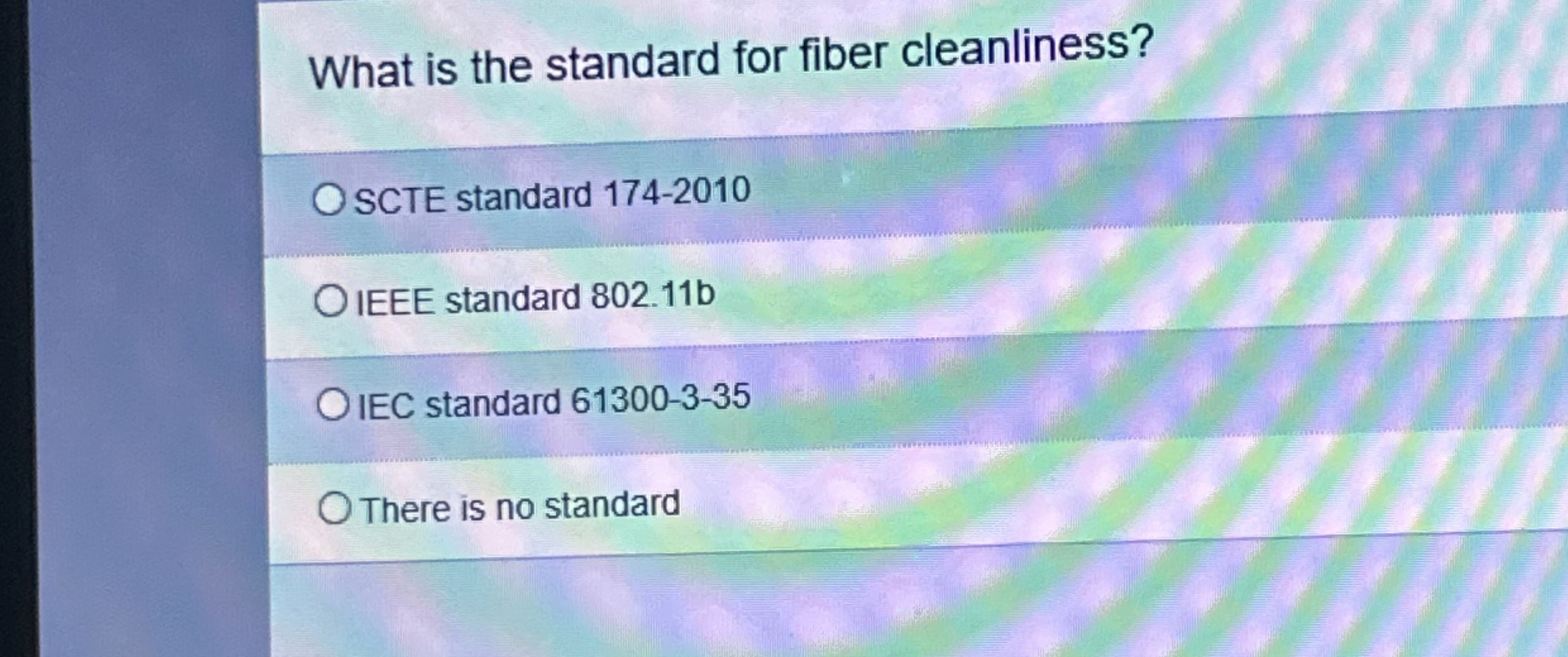 What is the standard for fiber cleanliness? SCTE
