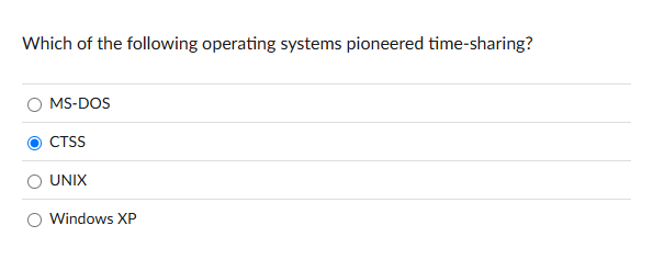 Which of the following operating systems