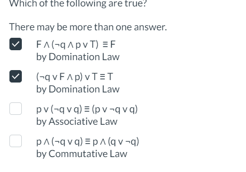 Which of the following are true? There may be