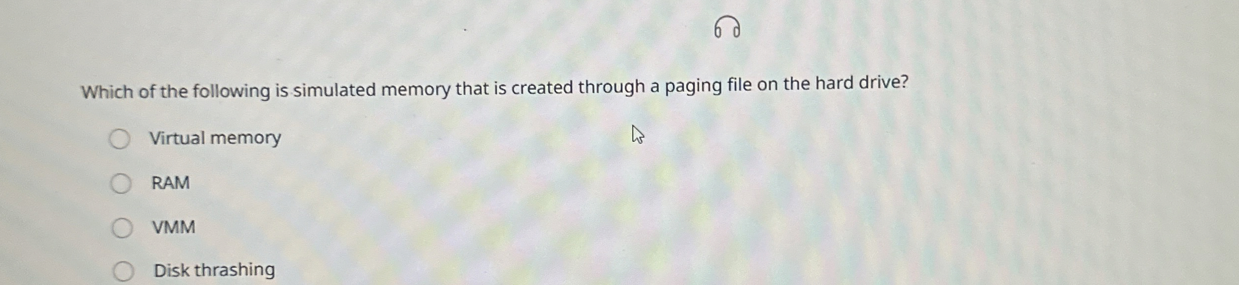 Which of the following is simulated memory that