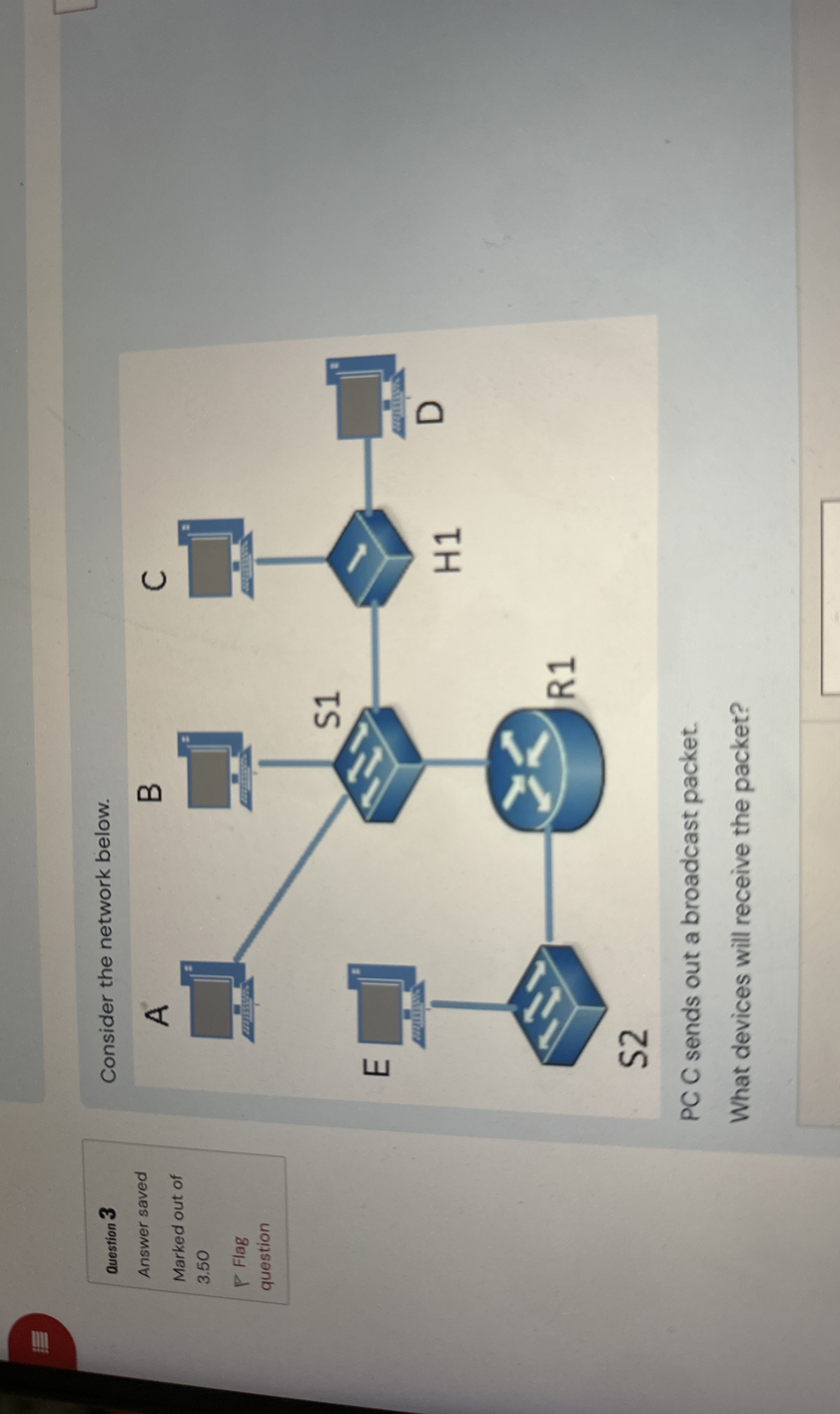 Question 3 Answer saved Marked out of 3 . 5 0 Y