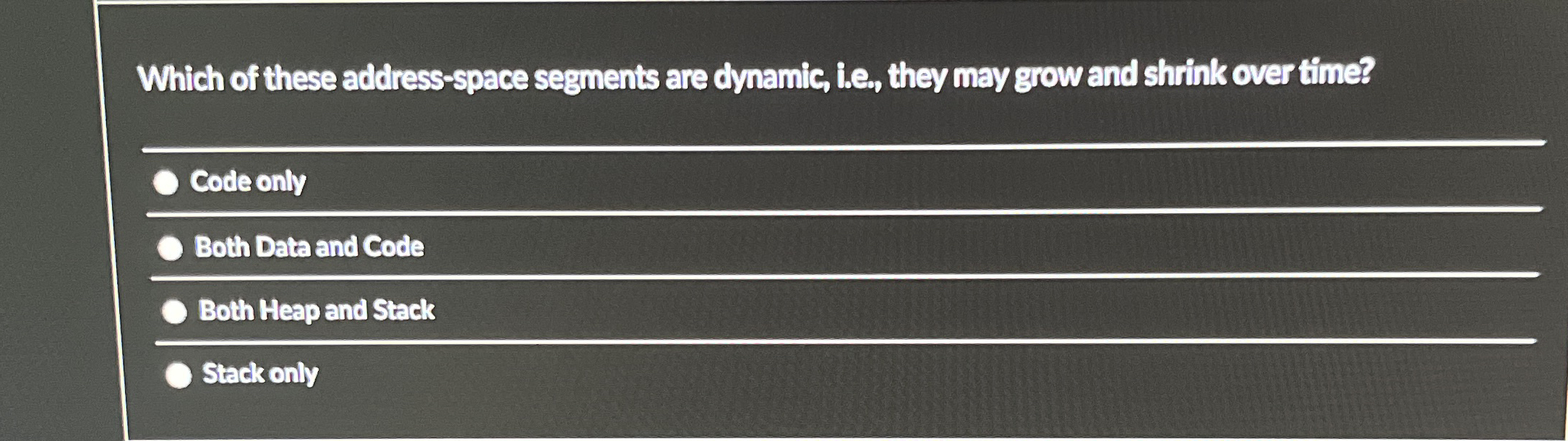 Which of these address - space segments are