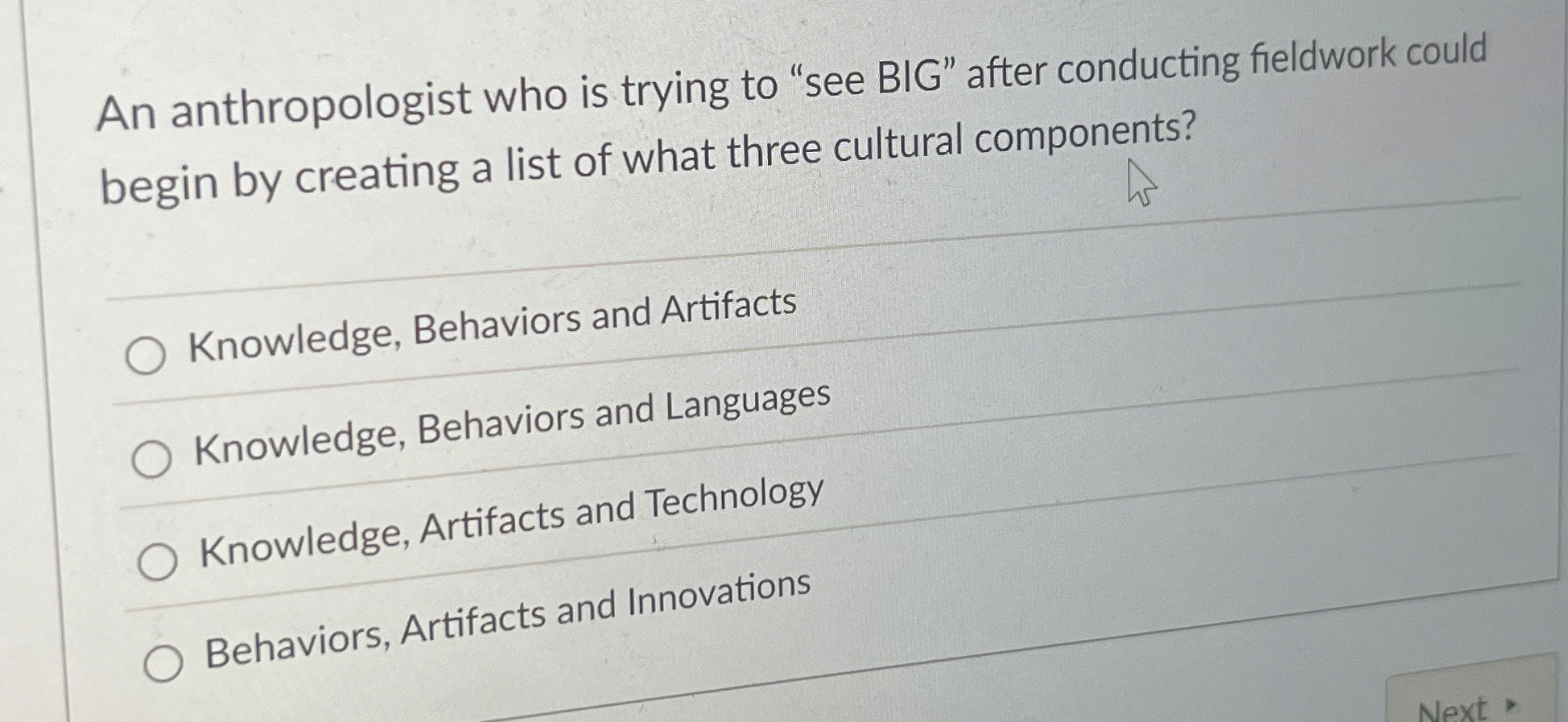 An anthropologist who is trying to "see BIG"