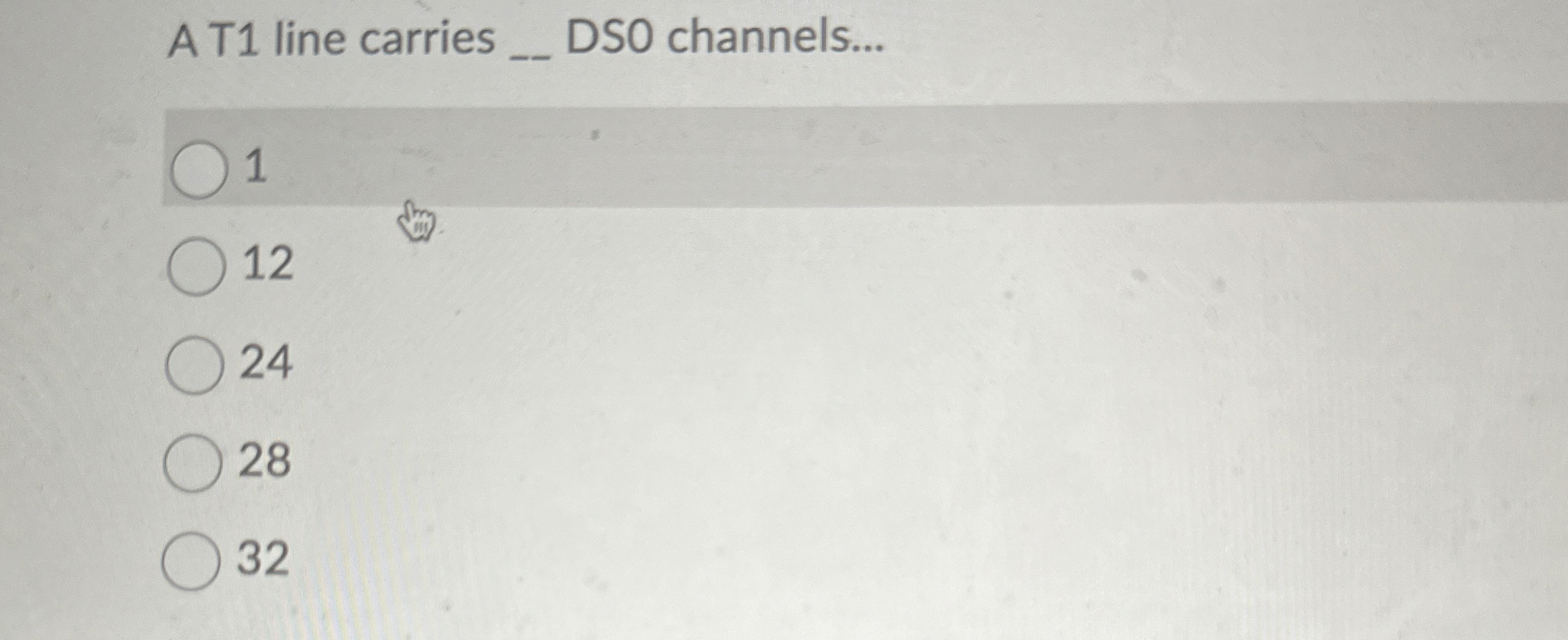 A T 1 line carries DSO channels... 1 2 2 4 2 8 3 2