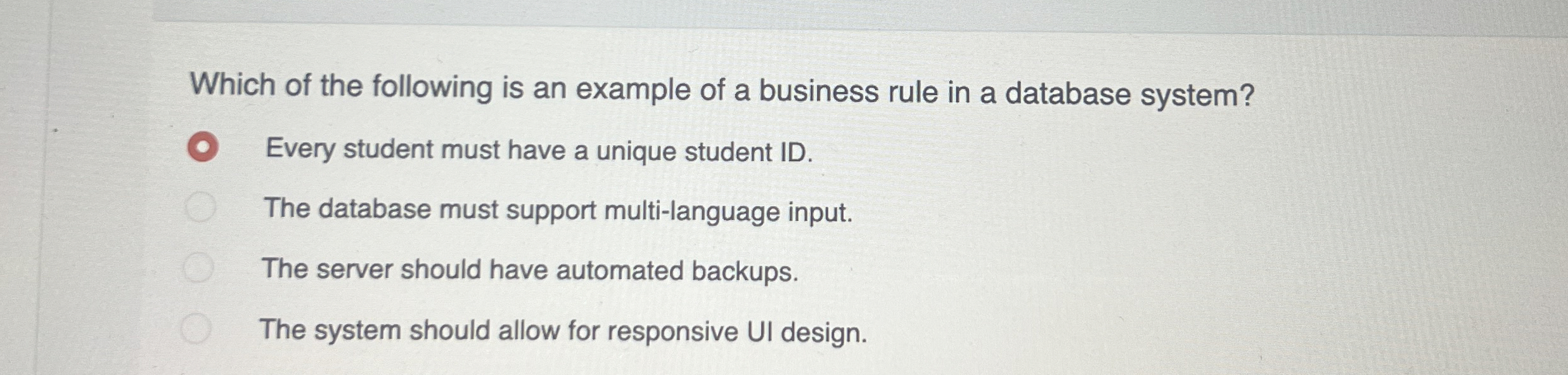Which of the following is an example of a