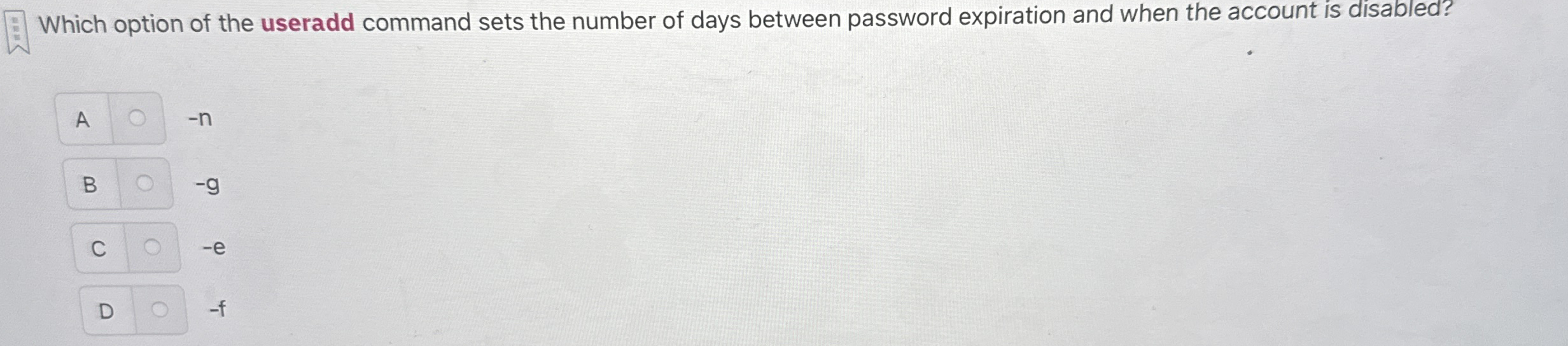 Which option of the useradd command sets the