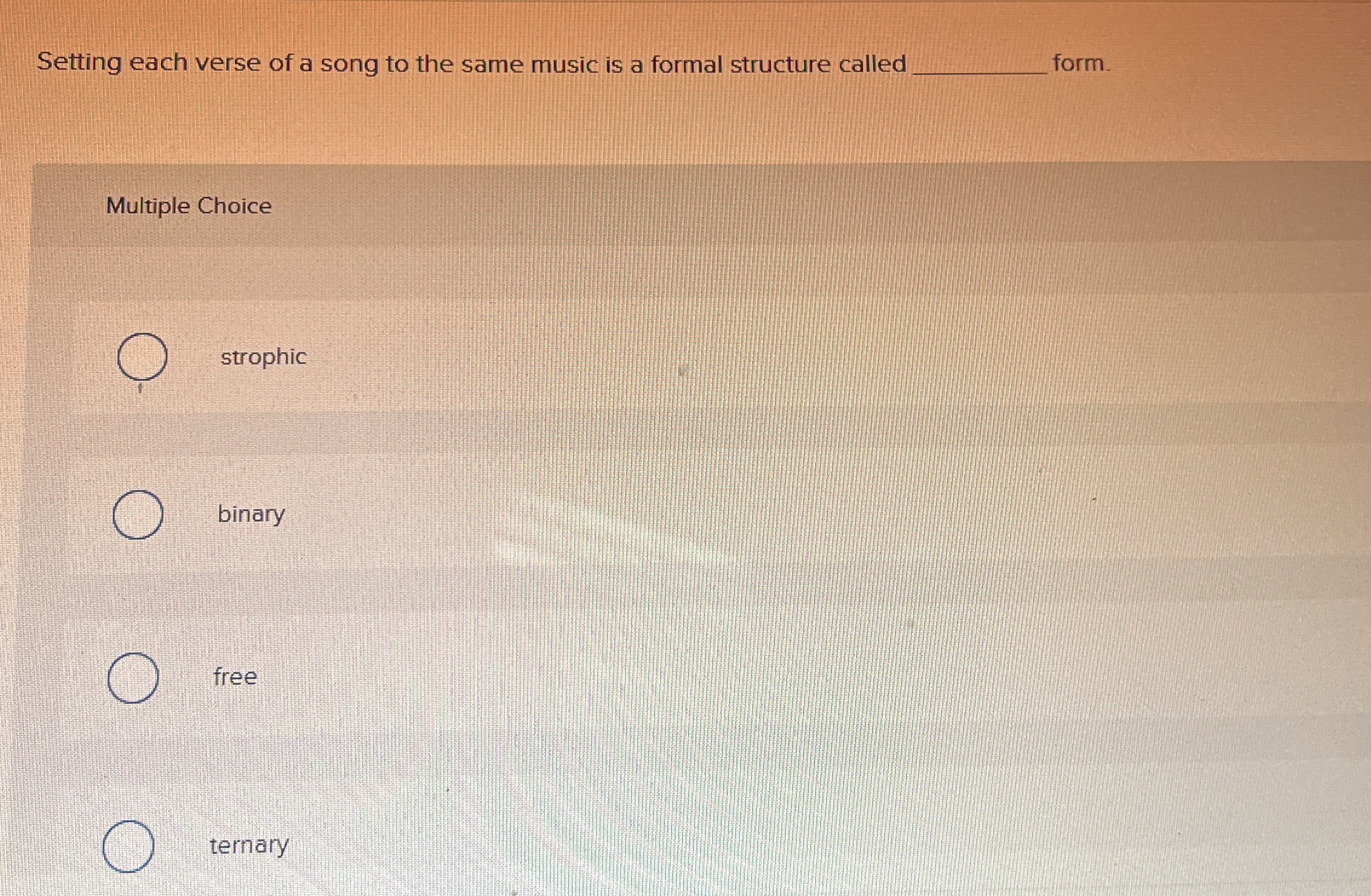 Setting each verse of a song to the same music is