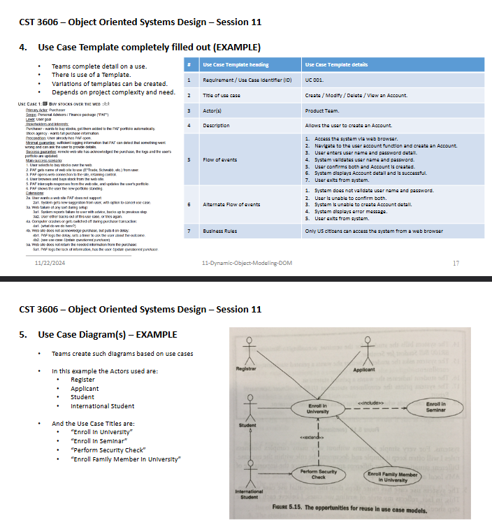 Question 9 : Submit a Use Case Template