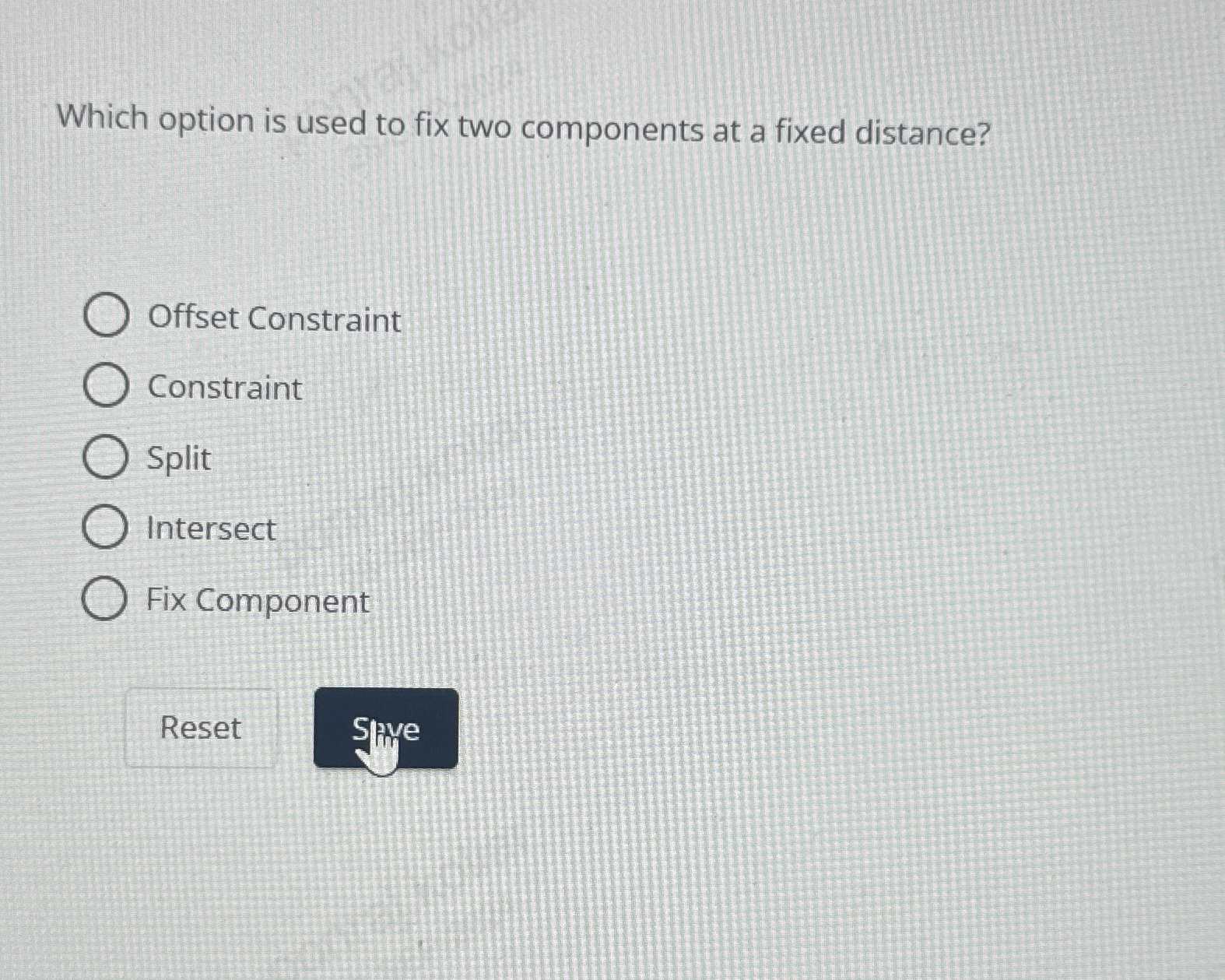Which option is used to fix two components at a
