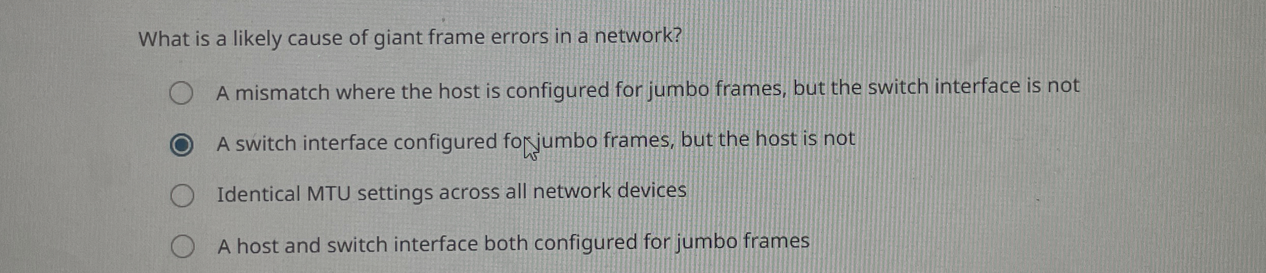 What is a likely cause of giant frame errors in a