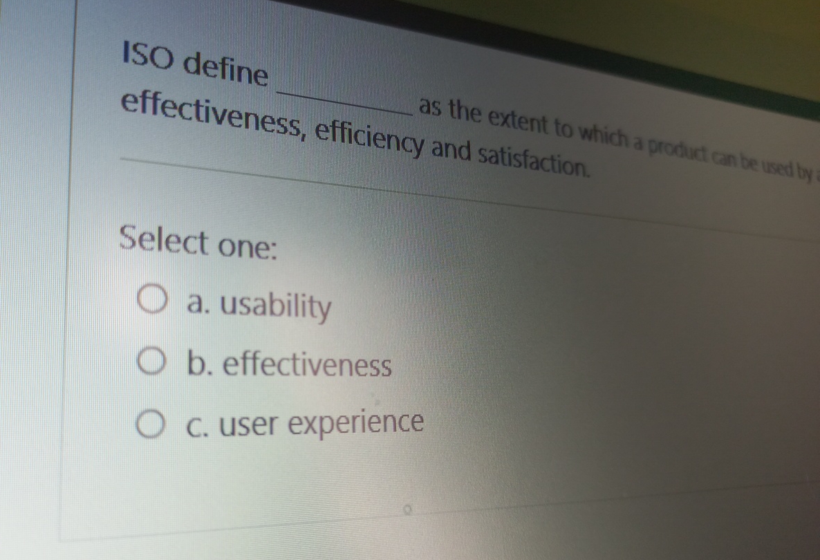 ISO define effectiveness, efficiency and