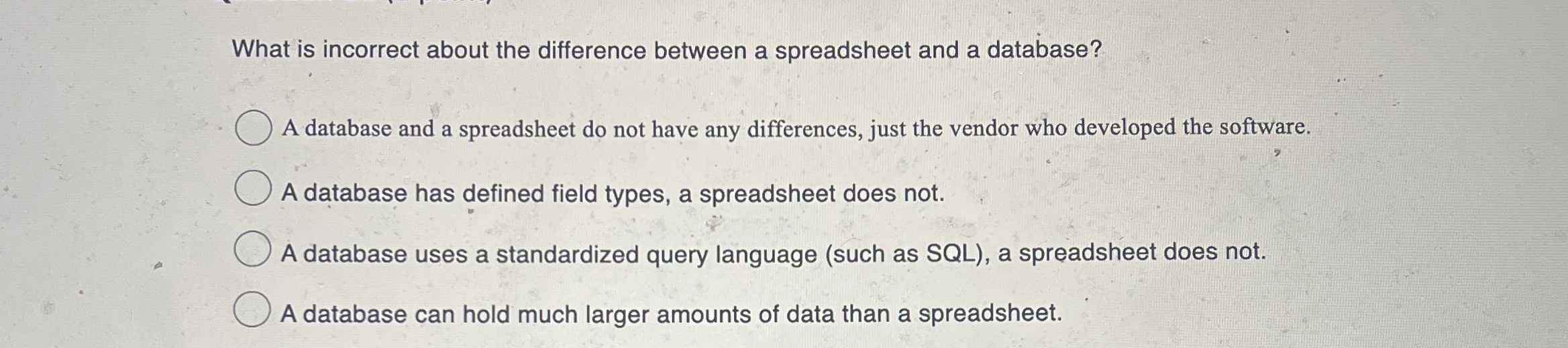 What is incorrect about the difference between a