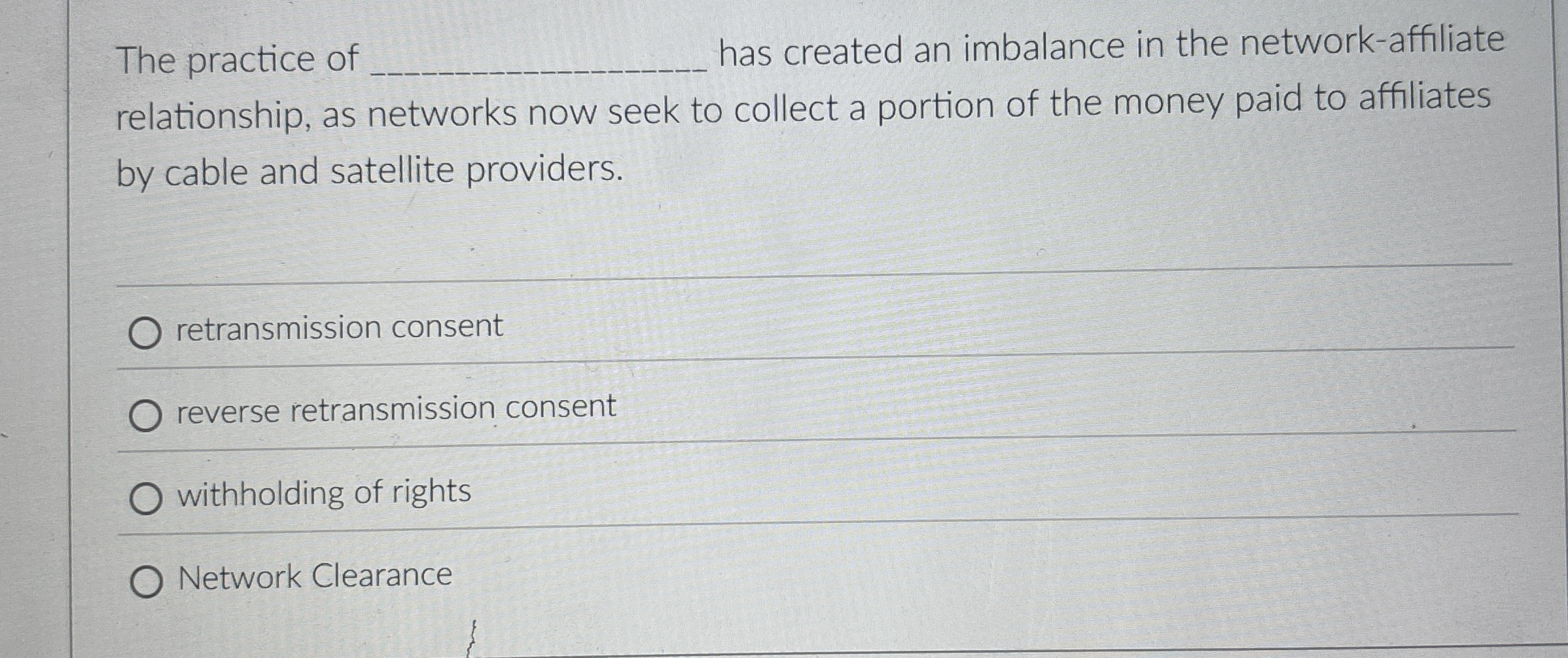 The practice of has created an imbalance in the