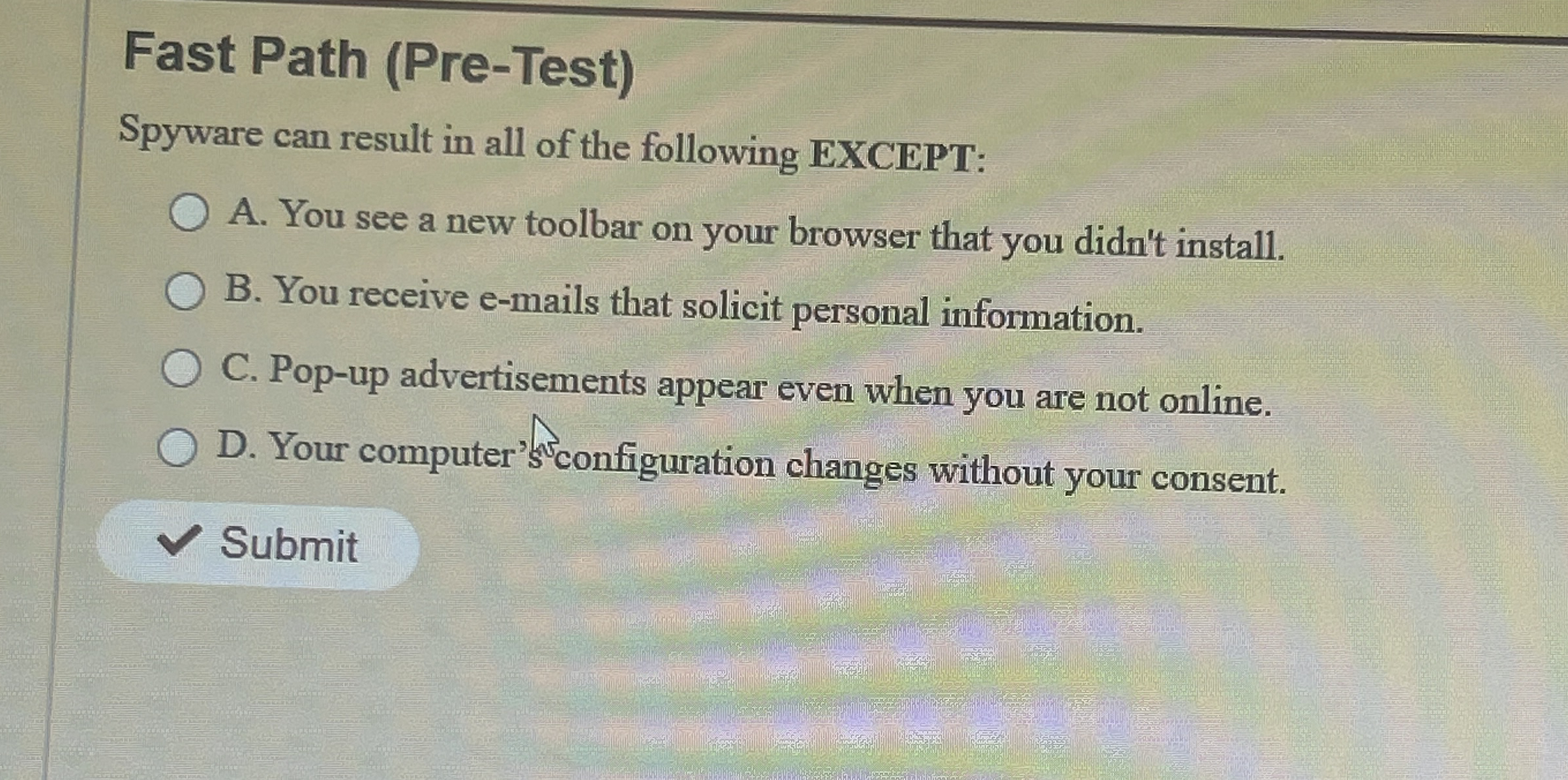 Fast Path Fast Path ( Pre - Test ) The Federal