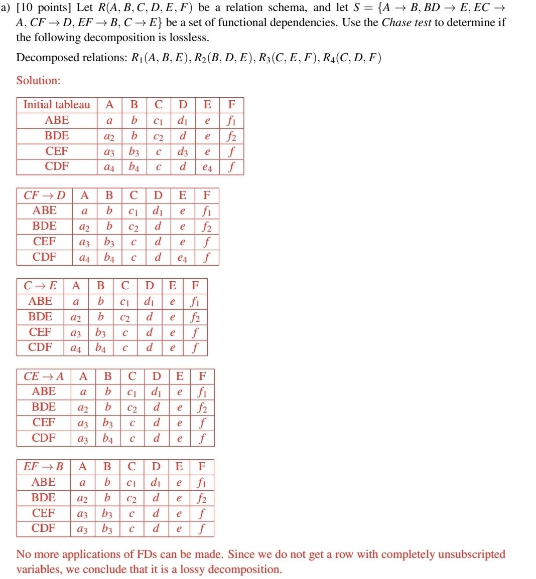 Solve this: Let R ( A , B , C , D , E , F ) be a