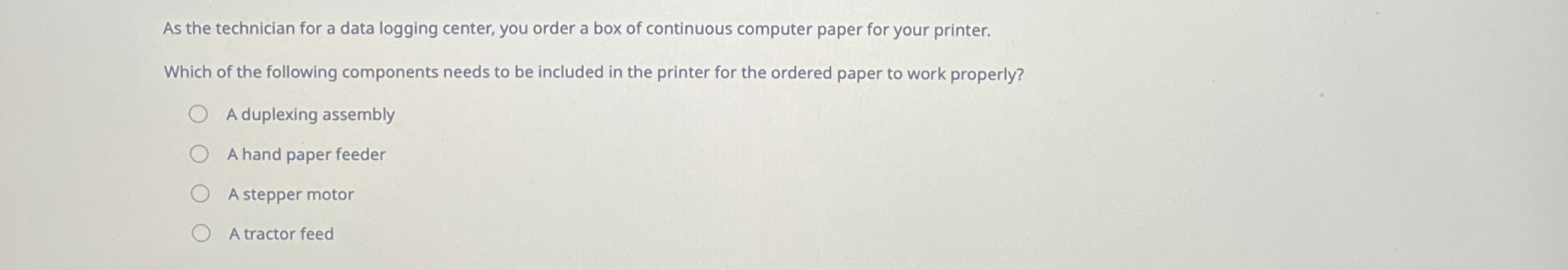 As the technician for a data logging center, you