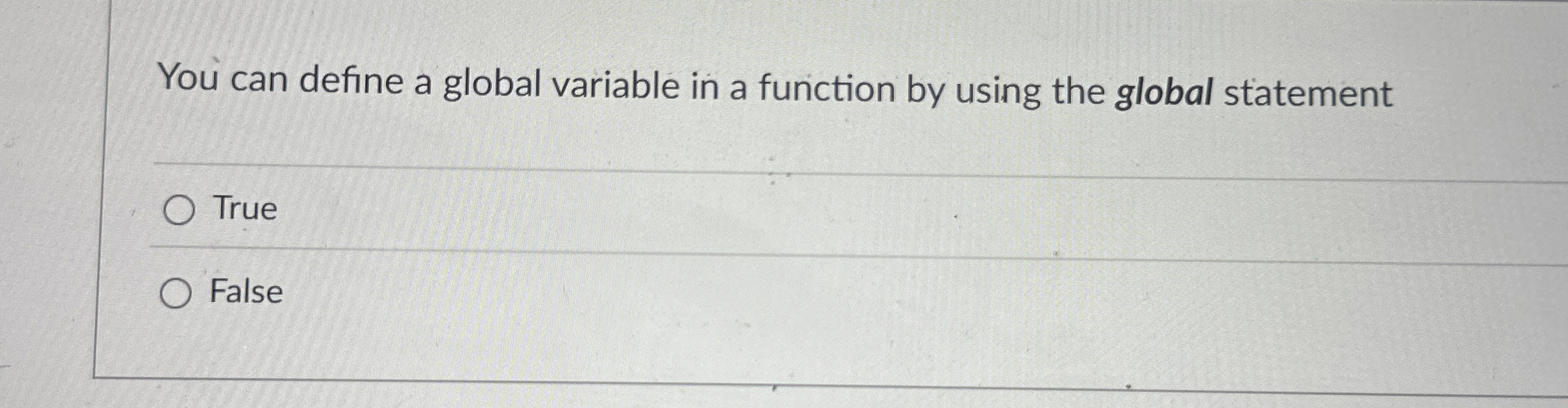 You can define a global variable in a function by