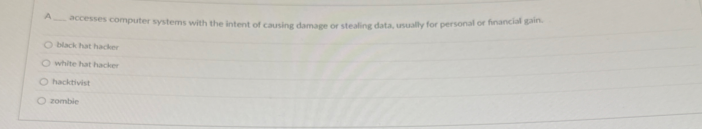 A q , accesses computer systems with the intent