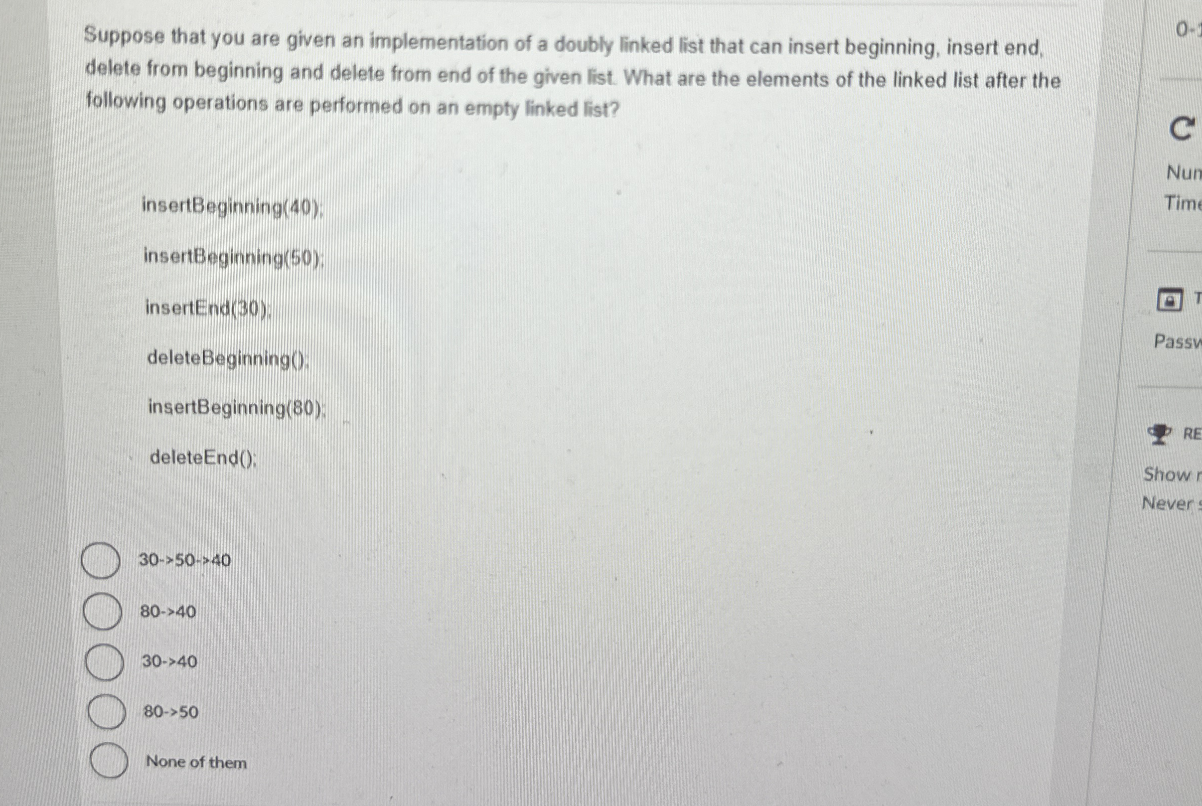 Suppose that you are given an implementation of a