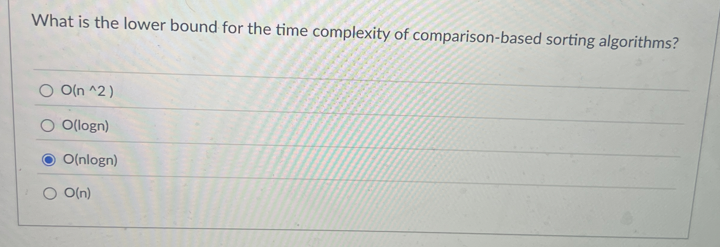 What is the lower bound for the time complexity