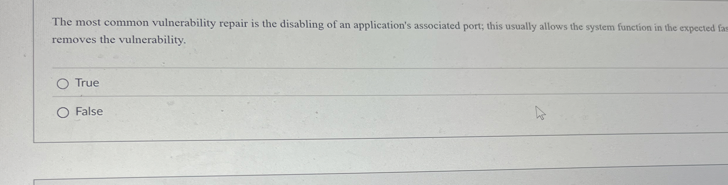 The most common vulnerability repair is the