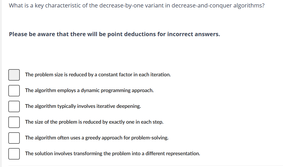 What is a key characteristic of the decrease - by
