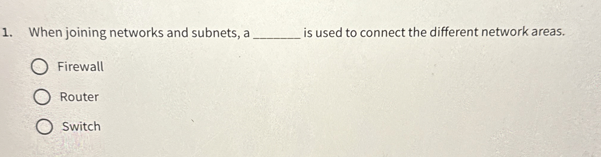 When joining networks and subnets, a s used to