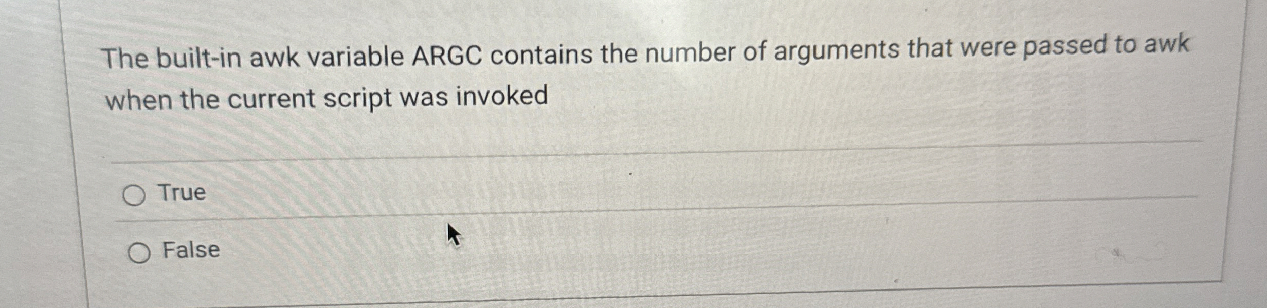The built - in awk variable ARGC contains the
