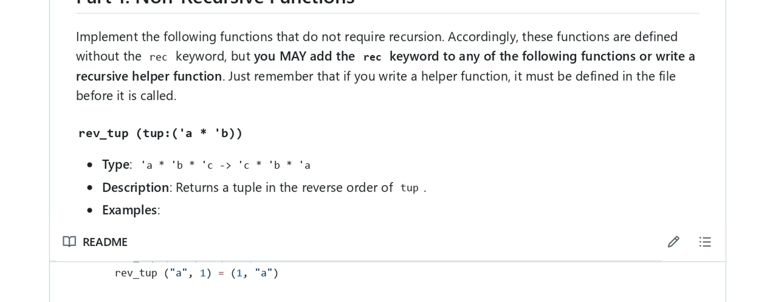 The language is Ocaml. Implement the following