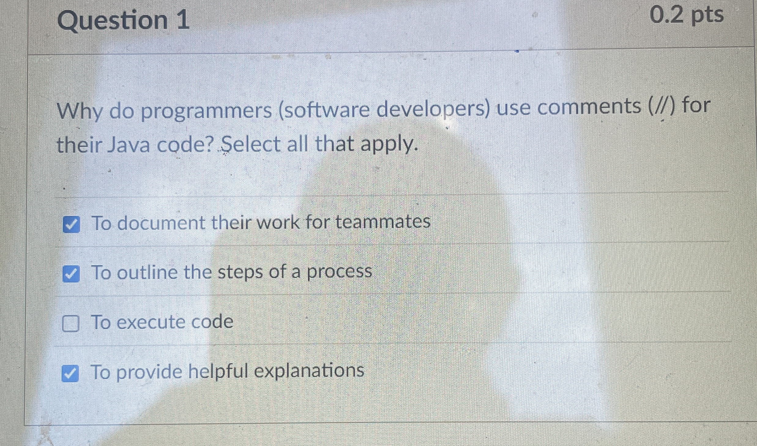 Question 1 Why do programmers ( software