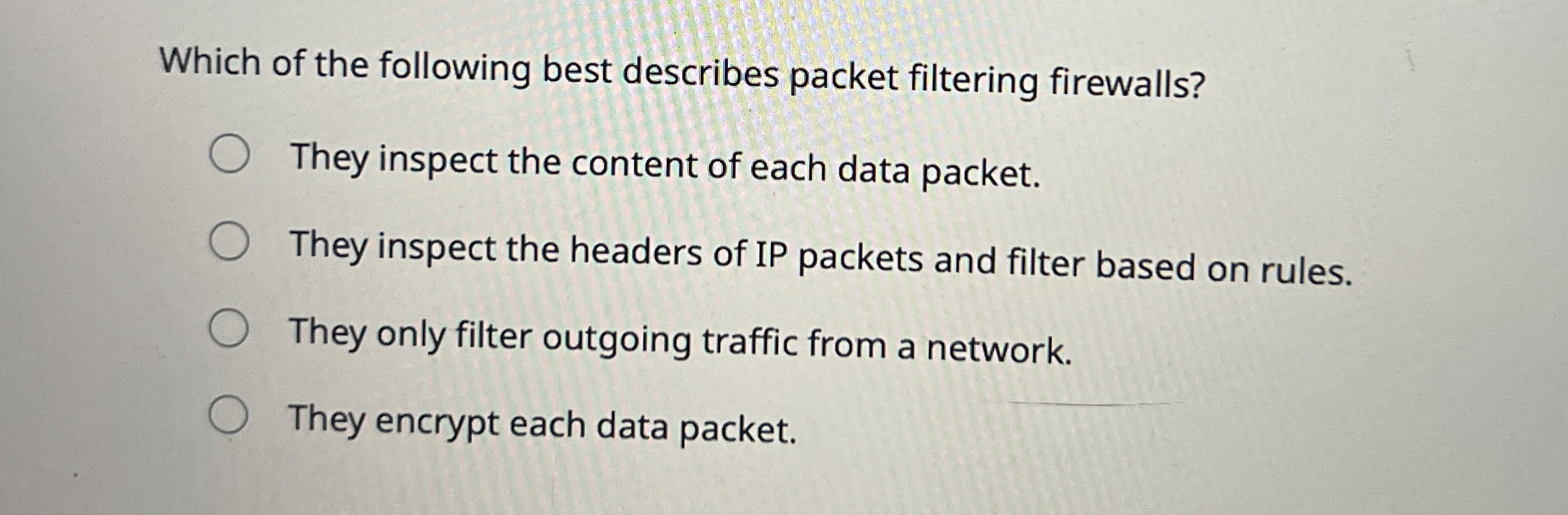 Which of the following best describes packet