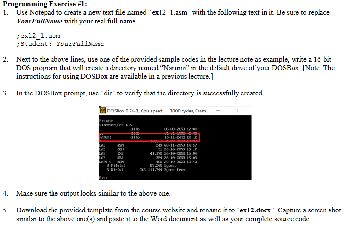 Programming Exercise # 1 : 1 . Use Notepad to