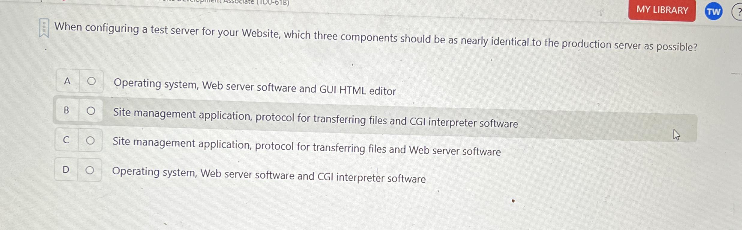 When configuring a test server for your Website,