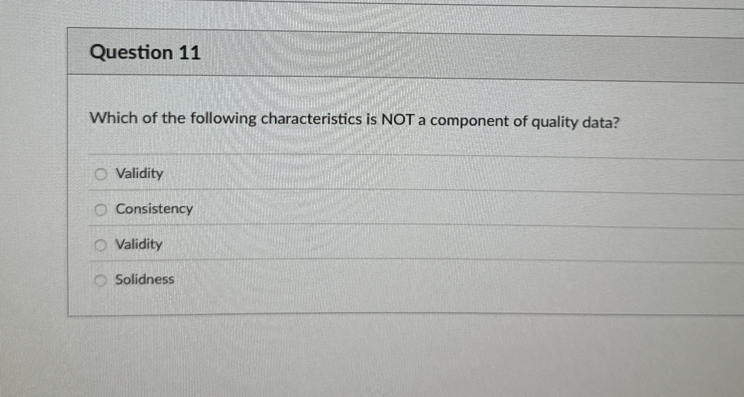 Question 1 1 Which of the following