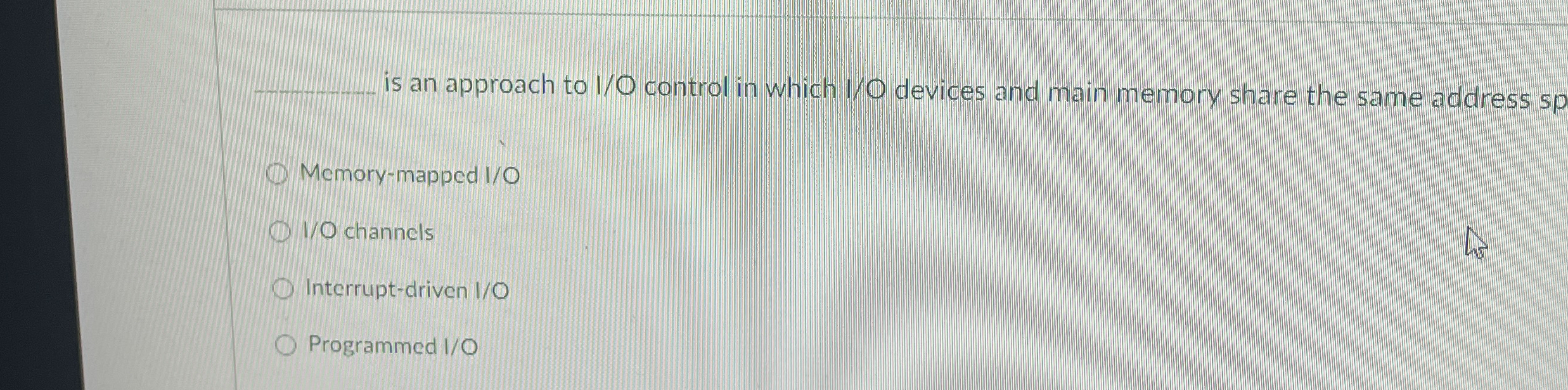 q , is an approach to 1 0 control in which 1 0