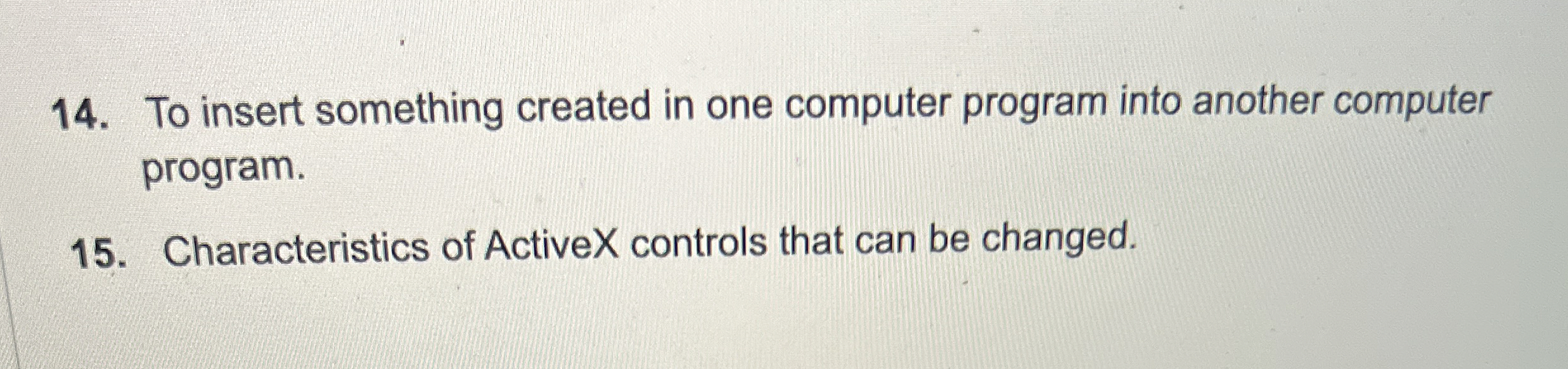 To insert something created in one computer