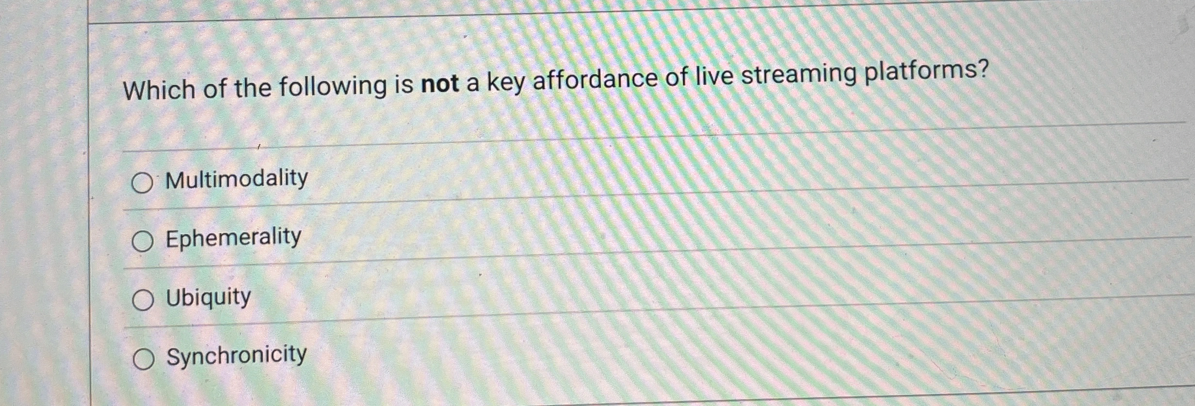 Which of the following is not a key affordance of