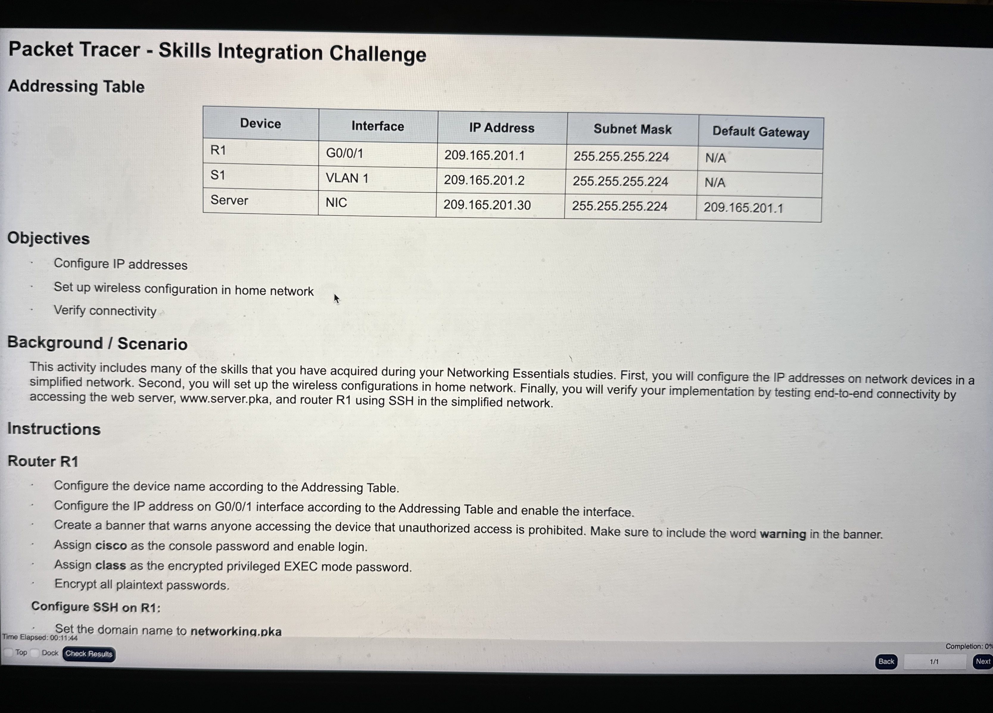 Packet Tracer - Skills Integration Challenge