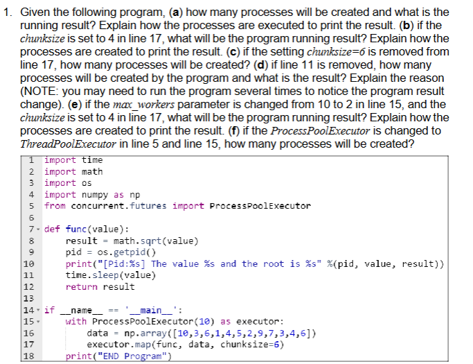 1 . Given the following program, ( a ) how many