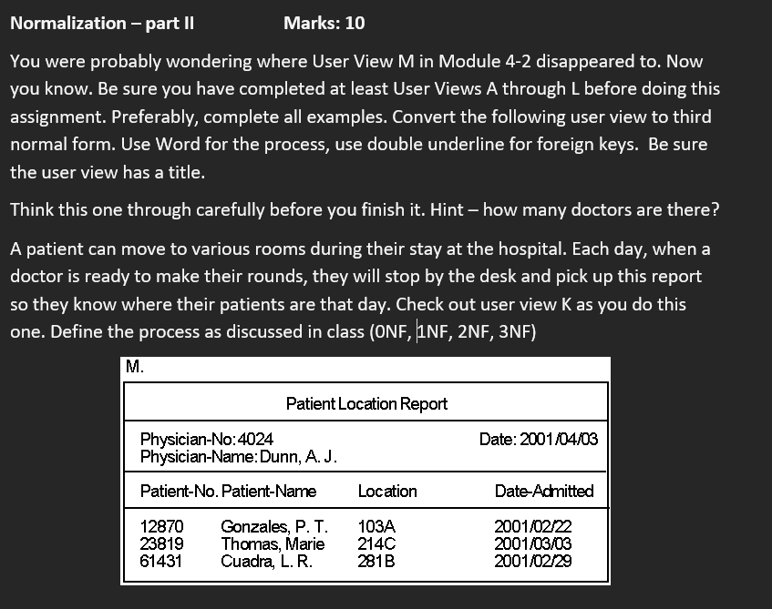 Show me the steps to solve ; Normalization part