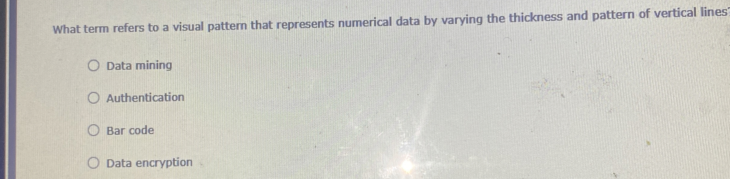 What term refers to a visual pattern that