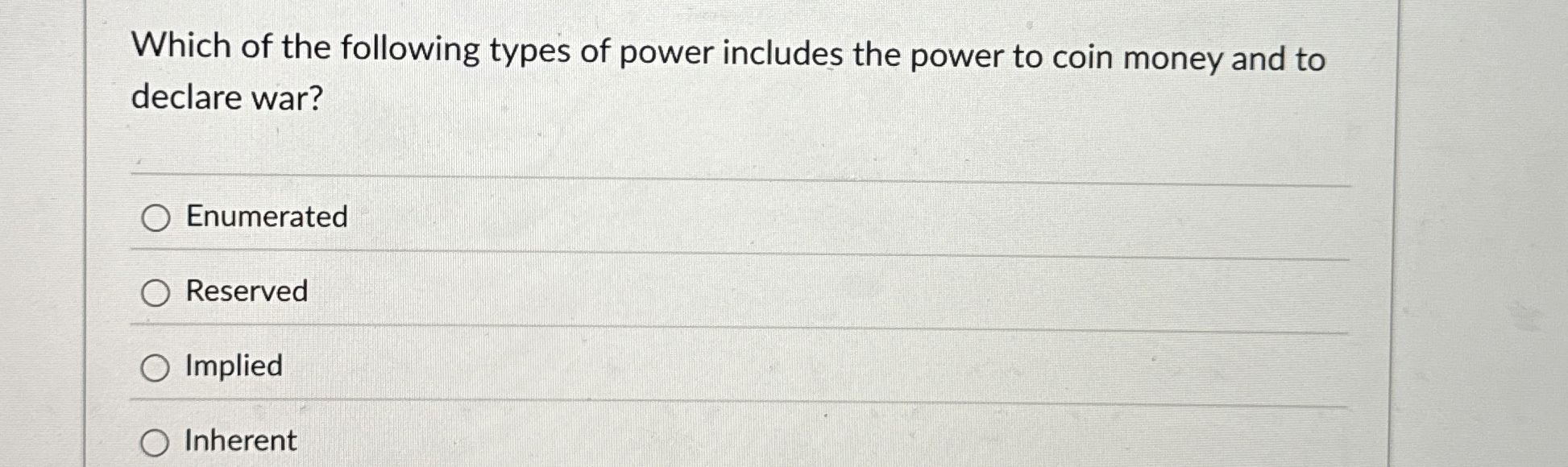 Which of the following types of power includes