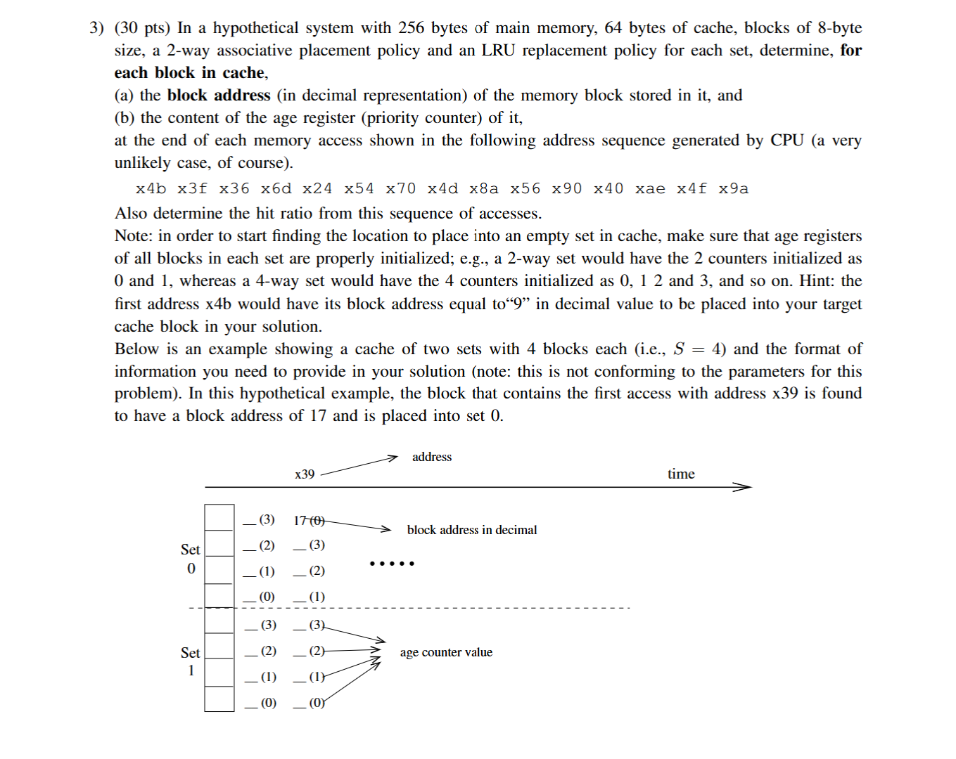 3 ) ( 3 0 pts ) In a hypothetical system with 2 5