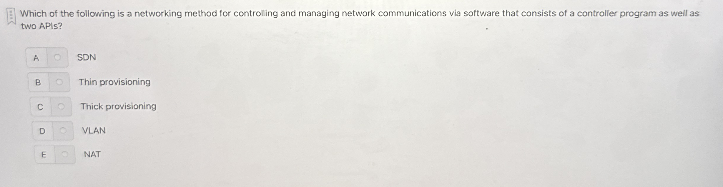 Which of the following is a networking method for