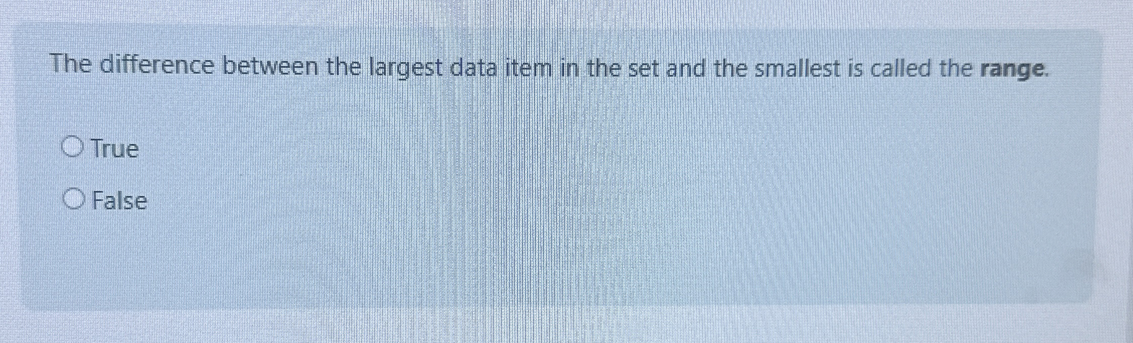 The difference between the largest data item in