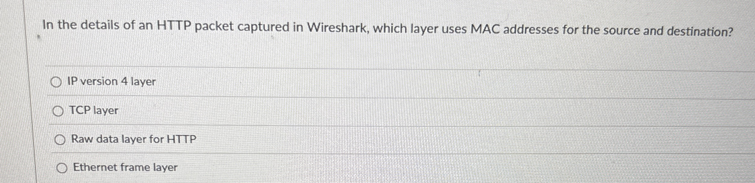 In the details of an HTTP packet captured in