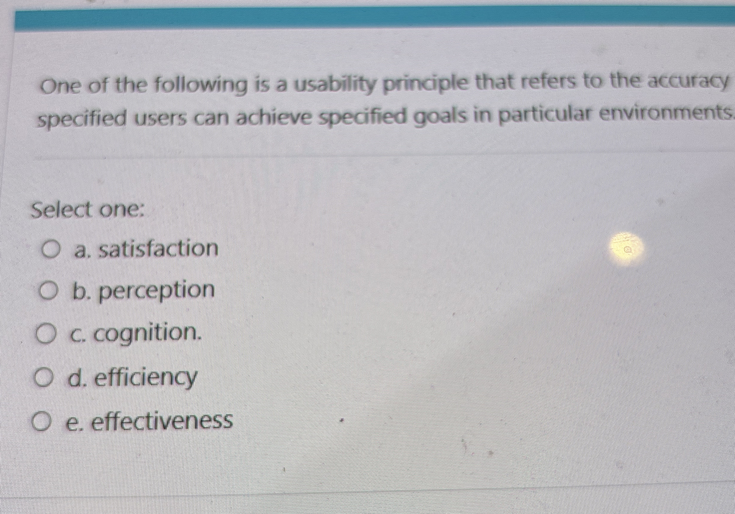 One of the following is a usability principle