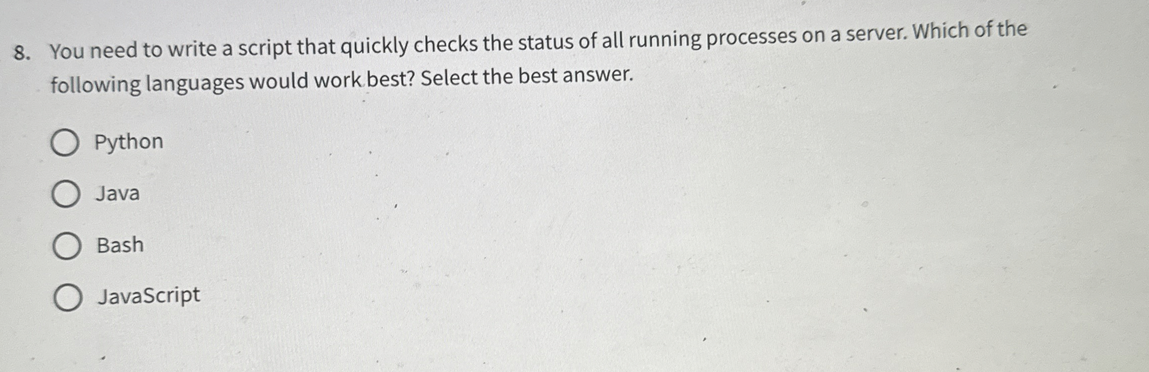 You need to write a script that quickly checks