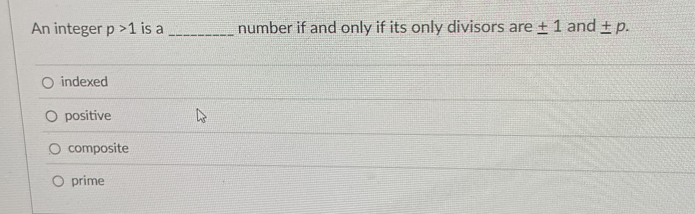 An integer p  style=