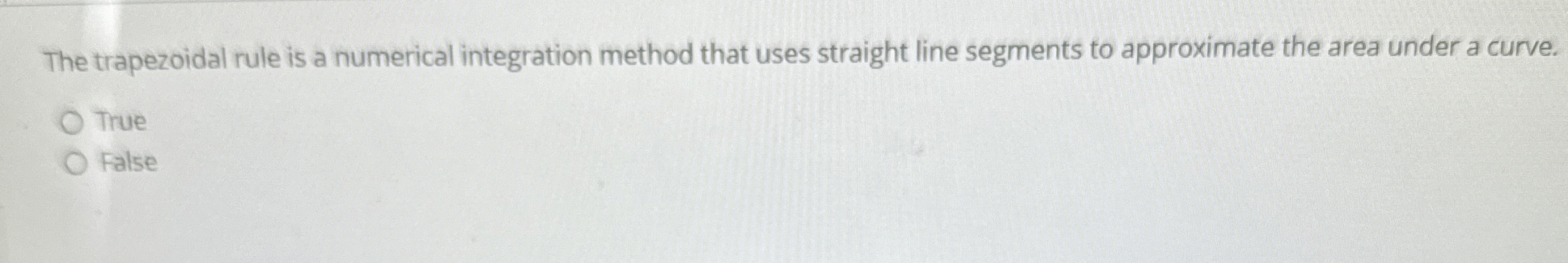 The trapezoidal rule is a numerical integration